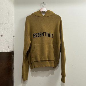 FEAR OF GOD ESSENTIALS Khaki Knit Hoodie